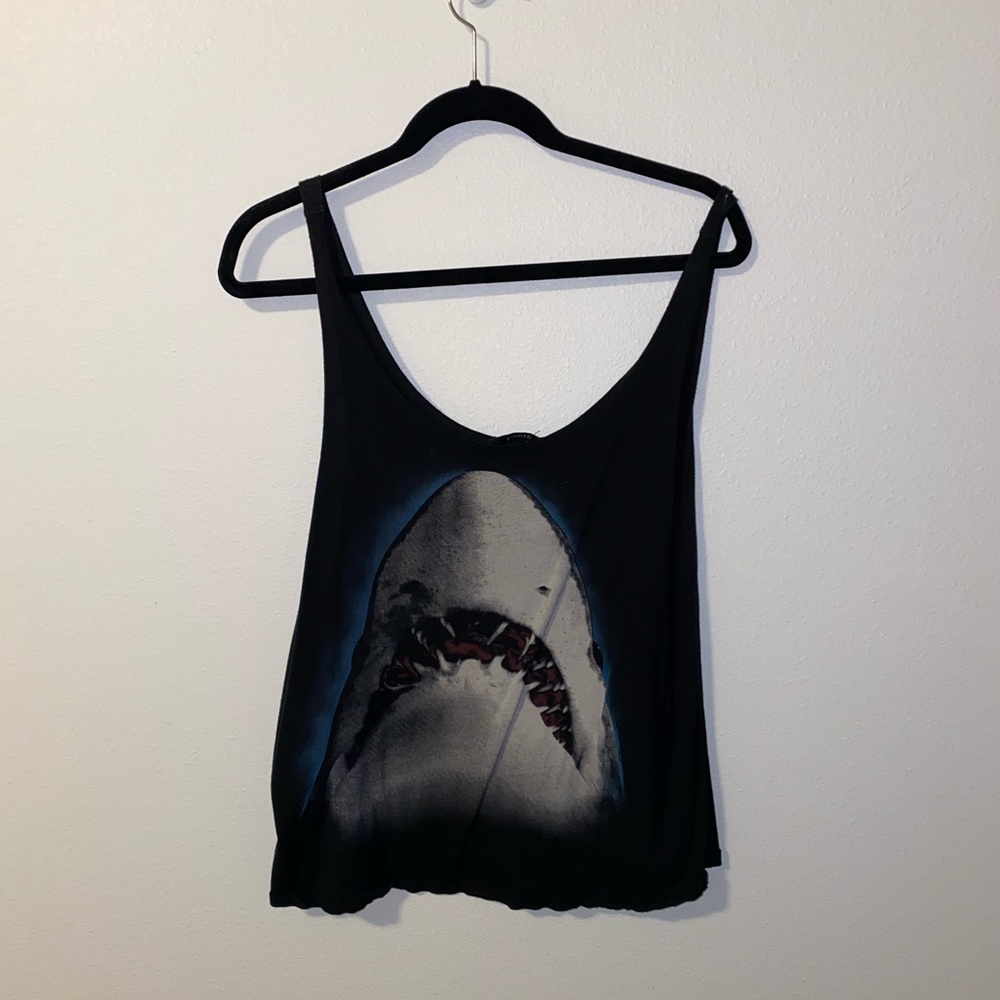 Shark graphic tee tank top